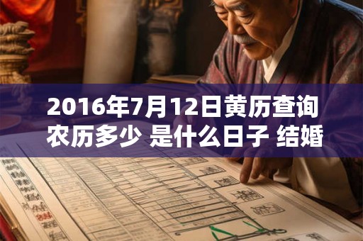 2016年7月12日黄历查询 农历多少 是什么日子 结婚吉时