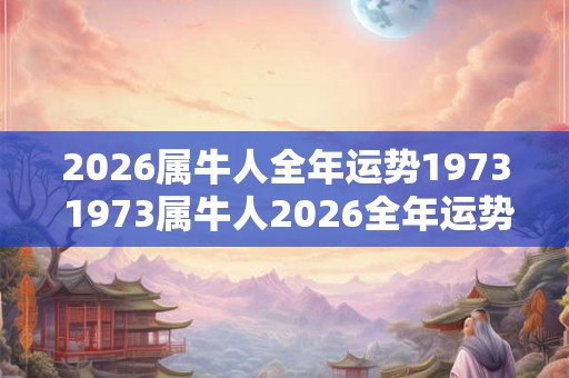 2026属牛人全年运势1973 1973属牛人2026全年运势如何