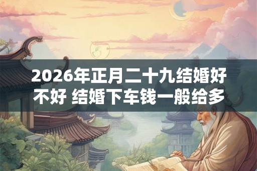 2026年正月二十九结婚好不好 结婚下车钱一般给多少