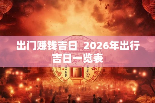 出门赚钱吉日 2026年出行吉日一览表 出门赚钱吉日 2026年出行吉日一览表