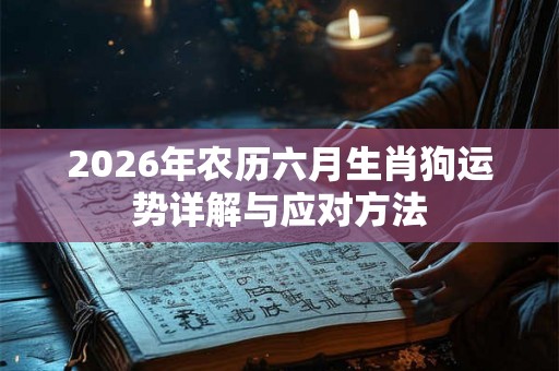 2026年农历六月生肖狗运势详解与应对方法