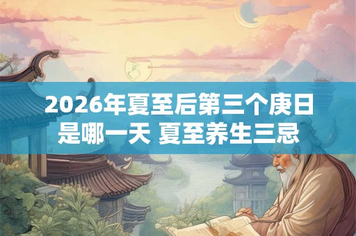 2026年夏至后第三个庚日是哪一天 夏至养生三忌
