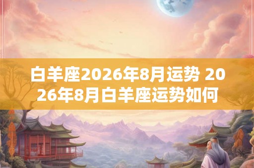 白羊座2026年8月运势 2026年8月白羊座运势如何