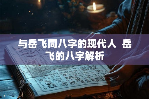 与岳飞同八字的现代人  岳飞的八字解析