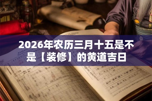 2026年农历三月十五是不是【装修】的黄道吉日 2026年农历三月十五是不是【装修】的黄道吉日