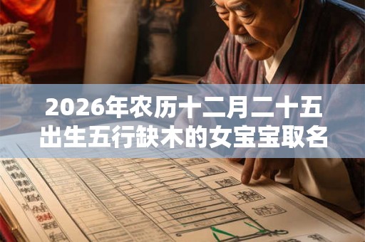 2026年农历十二月二十五出生五行缺木的女宝宝取名字