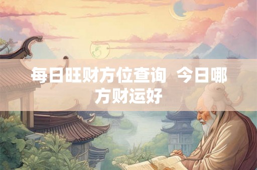 每日旺财方位查询  今日哪方财运好