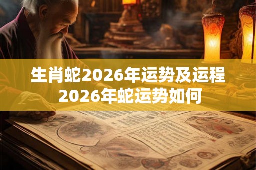 生肖蛇2026年运势及运程 2026年蛇运势如何