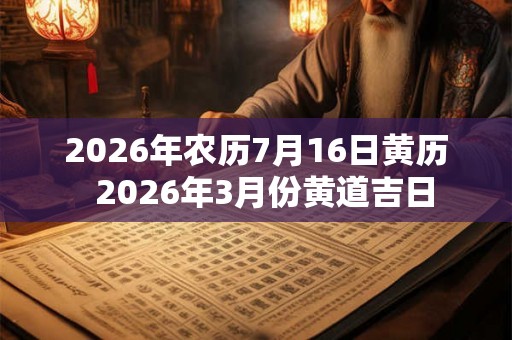 2026年农历7月16日黄历 2026年3月份黄道吉日 2026年农历7月16日黄历 2026年3月份黄道吉日