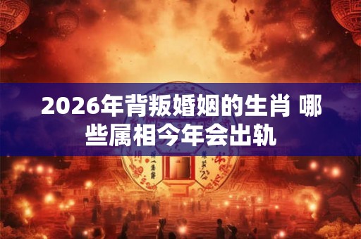 2026年背叛婚姻的生肖 哪些属相今年会出轨