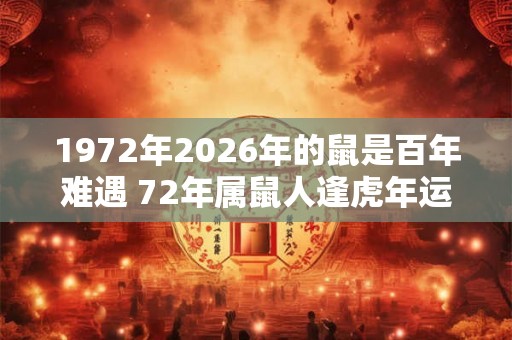 1972年2026年的鼠是百年难遇 72年属鼠人逢虎年运势
