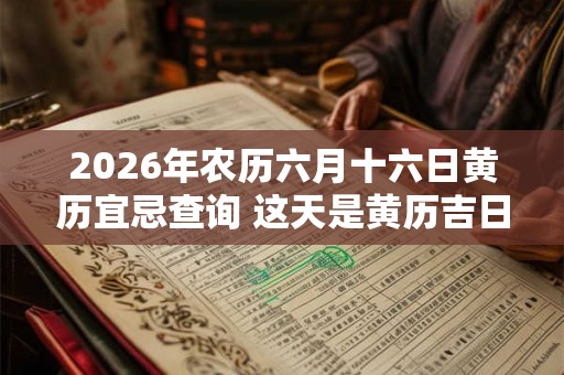 2026年农历六月十六日黄历宜忌查询 这天是黄历吉日吗
