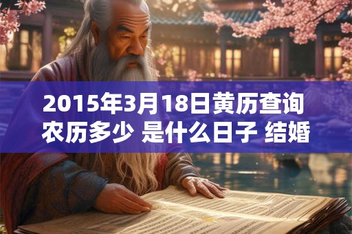 2015年3月18日黄历查询 农历多少 是什么日子 结婚吉时