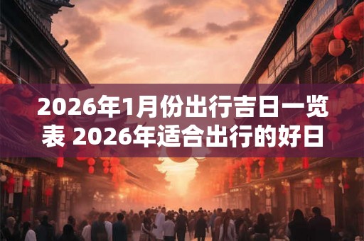 2026年1月份出行吉日一览表 2026年适合出行的好日子 2026年1月份出行吉日一览表 2026年适合出行的好日子