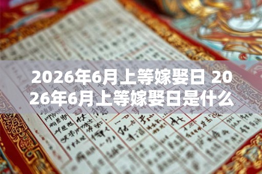 2026年6月上等嫁娶日 2026年6月上等嫁娶日是什么