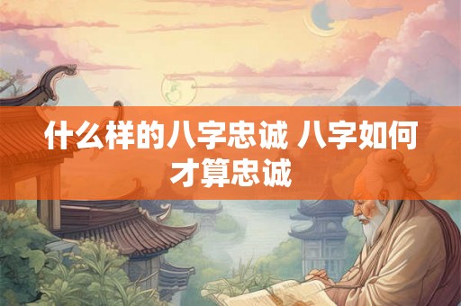 什么样的八字忠诚 八字如何才算忠诚