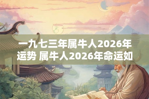 一九七三年属牛人2026年运势 属牛人2026年命运如何