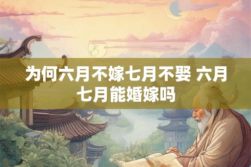 为何六月不嫁七月不娶 六月七月能婚嫁吗