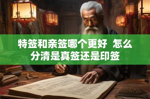 特签和亲签哪个更好  怎么分清是真签还是印签