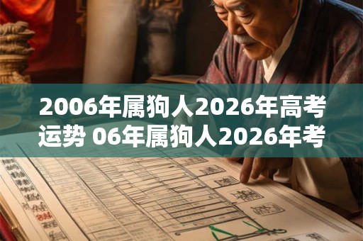 2006年属狗人2026年高考运势 06年属狗人2026年考试运如何