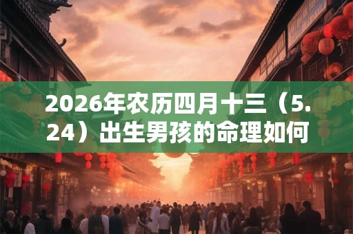 2026年农历四月十三（5.24）出生男孩的命理如何