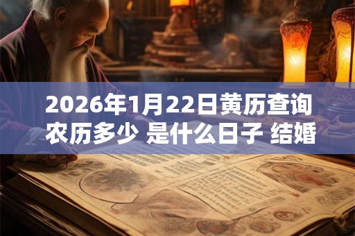 2026年1月22日黄历查询 农历多少 是什么日子 结婚吉时