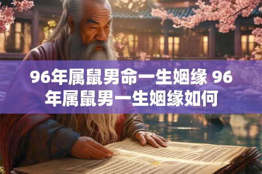 96年属鼠男命一生姻缘 96年属鼠男一生姻缘如何