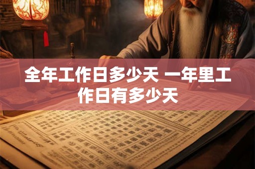 全年工作日多少天 一年里工作日有多少天