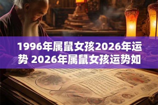 1996年属鼠女孩2026年运势 2026年属鼠女孩运势如何
