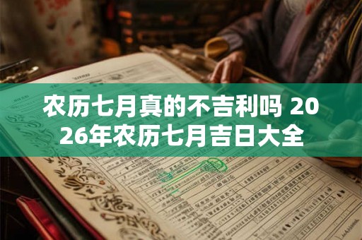 农历七月真的不吉利吗 2026年农历七月吉日大全