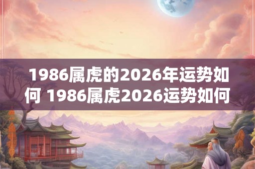 1986属虎的2026年运势如何 1986属虎2026运势如何