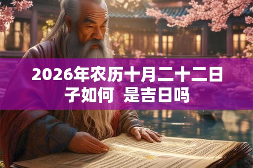 2026年农历十月二十二日子如何  是吉日吗