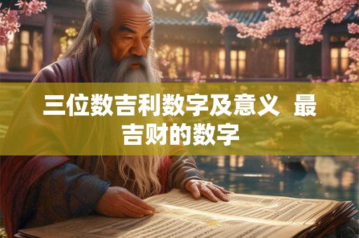 三位数吉利数字及意义 最吉财的数字 三位数吉利数字及意义 最吉财的数字