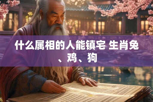 什么属相的人能镇宅 生肖兔、鸡、狗
