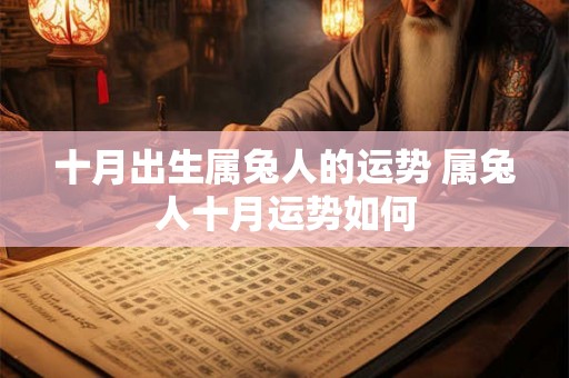 十月出生属兔人的运势 属兔人十月运势如何