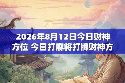 2026年8月12日今日财神方位 今日打麻将打牌财神方位