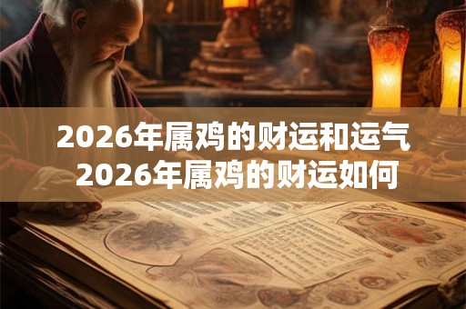 2026年属鸡的财运和运气 2026年属鸡的财运如何