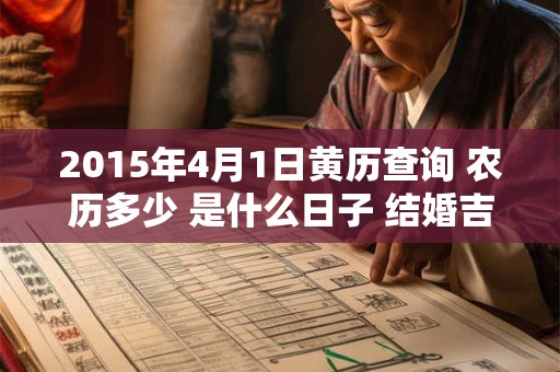 2015年4月1日黄历查询 农历多少 是什么日子 结婚吉时 2015年4月1日黄历查询 农历多少 是什么日子 结婚吉时