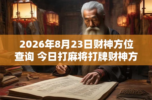 2026年8月23日财神方位查询 今日打麻将打牌财神方位