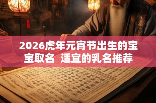 2026虎年元宵节出生的宝宝取名  适宜的乳名推荐