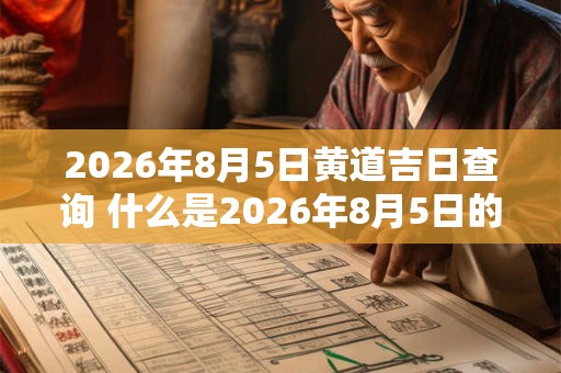 2026年8月5日黄道吉日查询 什么是2026年8月5日的黄道吉日