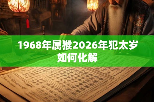 1968年属猴2026年犯太岁如何化解