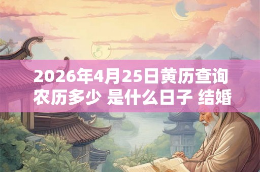 2026年4月25日黄历查询 农历多少 是什么日子 结婚吉时