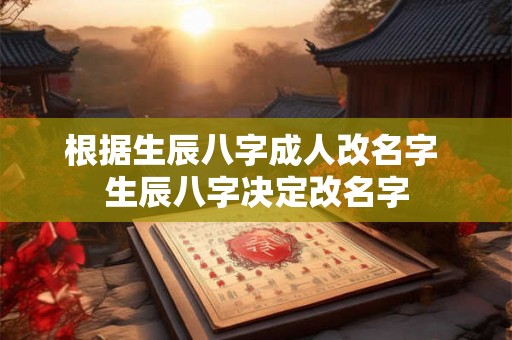 根据生辰八字成人改名字 生辰八字决定改名字