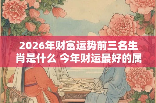 2026年财富运势前三名生肖是什么 今年财运最好的属相