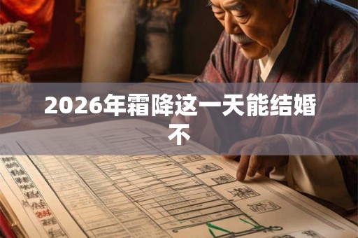 2026年霜降这一天能结婚不