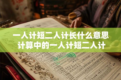 一人计短二人计长什么意思 计算中的一人计短二人计长