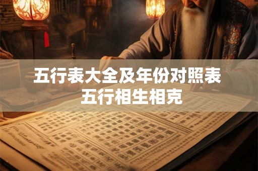 五行表大全及年份对照表  五行相生相克