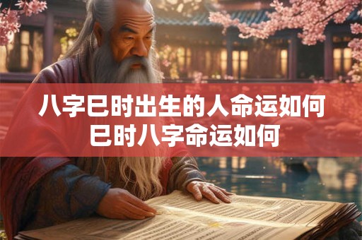 八字巳时出生的人命运如何 巳时八字命运如何