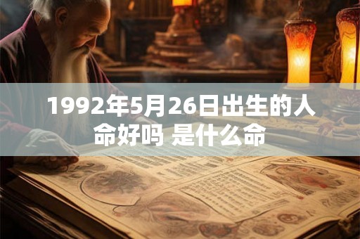 1992年5月26日出生的人命好吗 是什么命